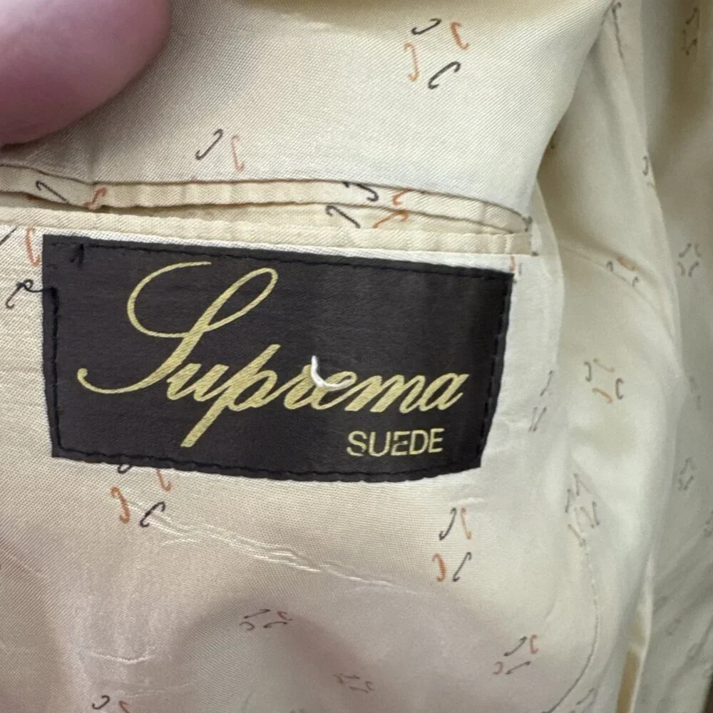Vintage Henley‎ Men 40 Blazer Supreme Suede Faux 70s Brown Sports Coat